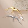 Stainless Steel Hummingbird Eagle Hawk Metal Brooch Animal Lapel Pins For Men Women Syrian National Emblem Badges Jewelry Gift