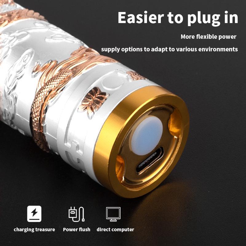 Retro Style USB Rechargeable Electric Hair Clipper & Razor with Carved Design