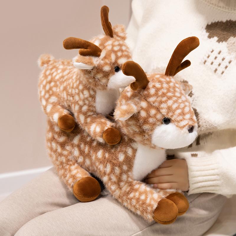 15-36cm New Realistic Deer Plush Toy Pillow Simulation Sika Deer Animal Model Doll Birthday Holiday Gift Kawaii Room Decoration