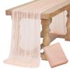Caminho de Mesa Macio Rosa Blush Poeira Gaze Rústico Boho Natural Casamento Festa Chá de Bebê Jantar Ornamento Decoração