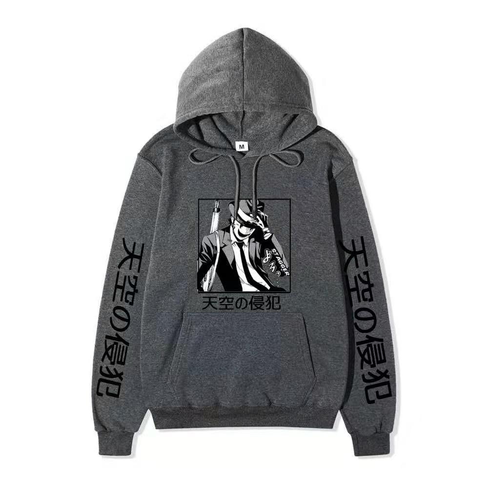 High-Rise Invasion Sniper Mask Hoodie Unisex Fleece Sweatshirt Japanese Vertical Text Black White Manga Anime Pullover