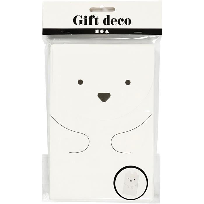 Gift Bag - Creotime - Polar Bear - 12 X 6 X 18 Cm - 6 Pieces - Mixed
