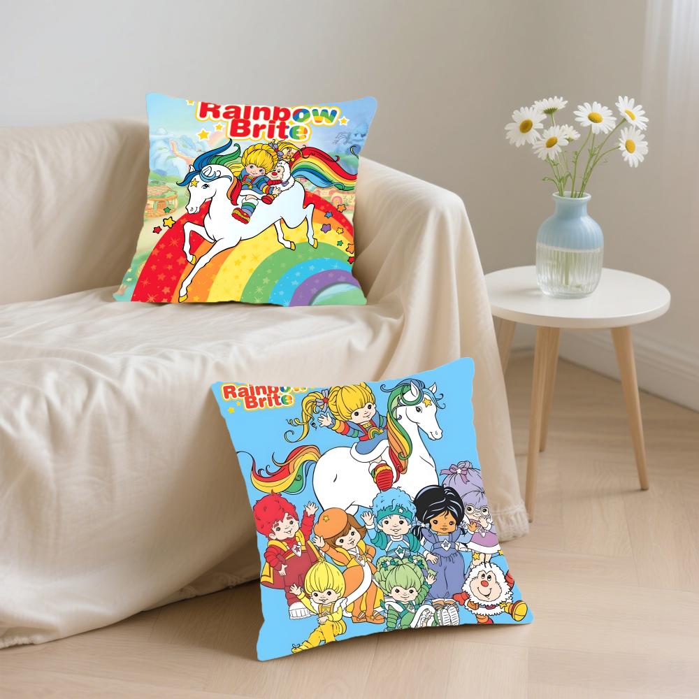 Cute R-Rainbow B-Brite Cushion Cover Comfortable Reversible Pillow Cover Ideal For Car Sofa Bedroom & Beyond
