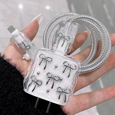 Προστατευτική Θήκη για Φορτιστή USB-C 20W iPhone Καλώδιο Φόρτισης 3D Κινούμενα Σχέδια Φιόγκος Προστατευτικό Κάλυμμα Φορτιστή Αποκλειστικό Προστατευτικό Καλωδίου Φόρτισης