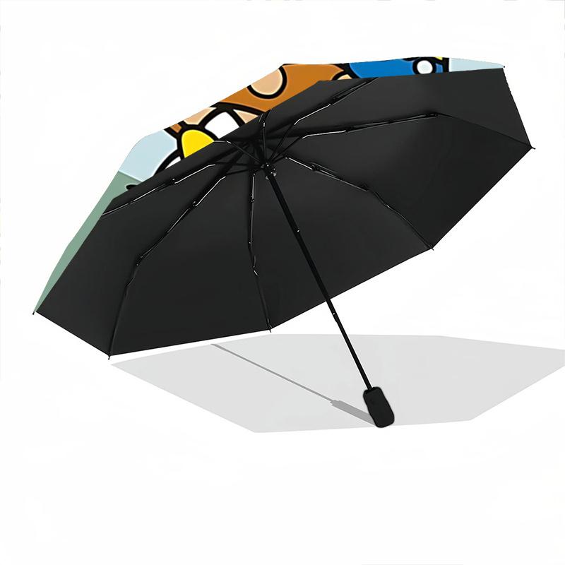 1pc Hello Kitty Mushroom Umbrella - Automatic Opening & Closing, Portable 3-Fold Design, 8-Bone Iron Frame, Outdoor, Perfect Gift for Fans, Travelers,