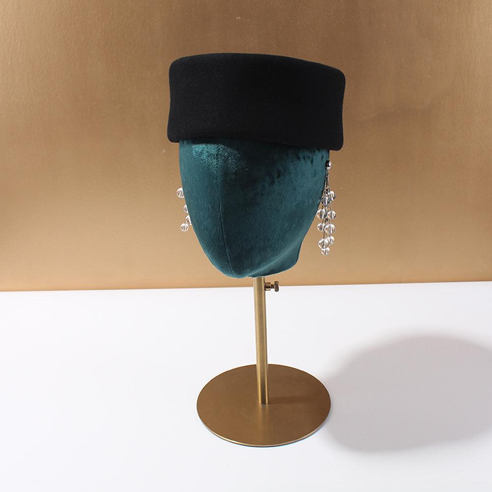 Women British Retro Wool Felt Beret Hard Concave Top Elegant Mini Hat For Formal Wedding Party Garment Accessory