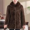Winter Women's Fleece-Lined Thickened Mink Fleece Fur Coat Plus Size Faux Fur Coat Soft Warm Fluffy Coat