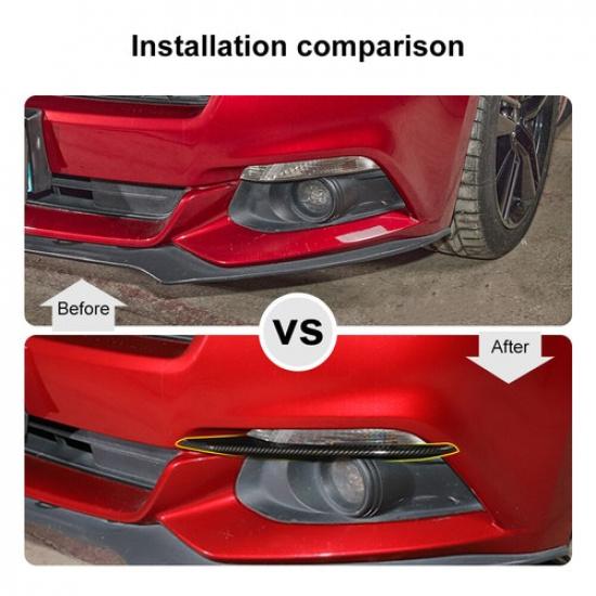 Car Front Fog Light Decoration Cover Trim for Ford Mustang 2015-17 Carbon Fiber