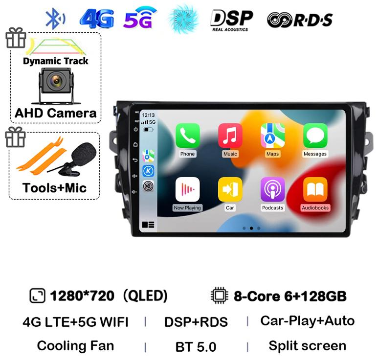 Android 14 Carplay Auto 4G WIFI For Zotye T600 2014-2019 Car Radio Multimedia Video Player Navigation Stereo GPS 360 Camera QLED