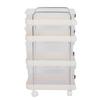 Rolling Utility Cart with Drawers PP Clear Mobile Utility Storage Cart with Lockable Wheels for