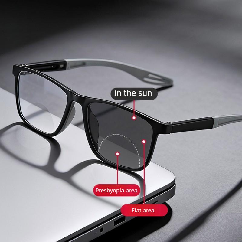 New Sport-Style Ultra-Lightweight Photochromic Presbyopia Glasses High-Definition Anti-Blue Light Bifocal Reading Eyewear