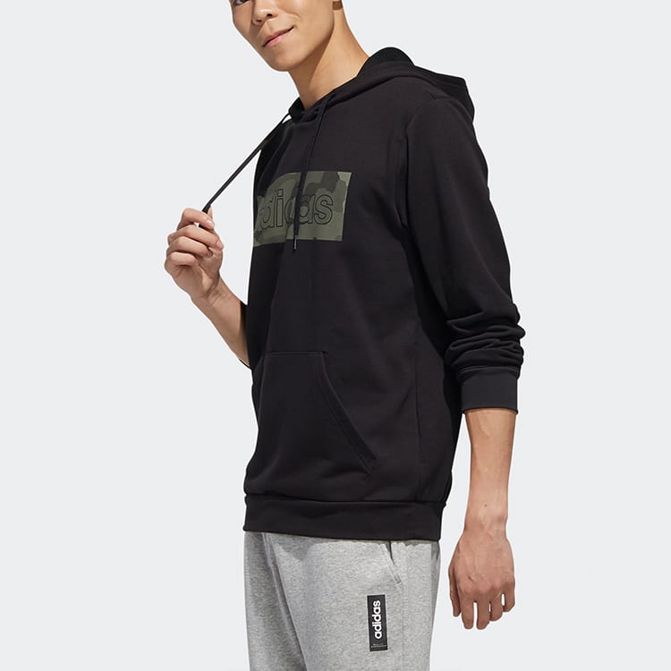 Adidas Sweatshirts Men's Black Hooded Moderate Regular FM6251
