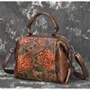 Johnature Retro Embossing Flower Women Bag Genuine Leather Handbag Cowhide Large Capacity Shoulder & Crossbody Bags