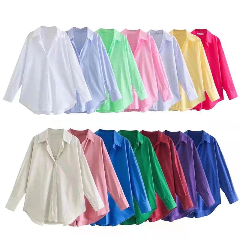 Fashion Spring Basic Style Long Sleeves Shirt Poplin