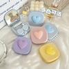 Women Colored Heart Contact Lens Case with Mirror Pink Eyes Care Contact Lens Container Travel Eyewear Accessories Organizer