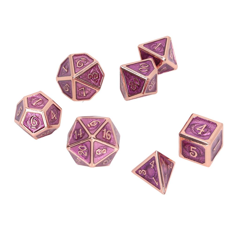 7PCS Polyhedral Dice Set Electroplated Antique Gold Enamel Role Playing Game Dice for Tabletop Game