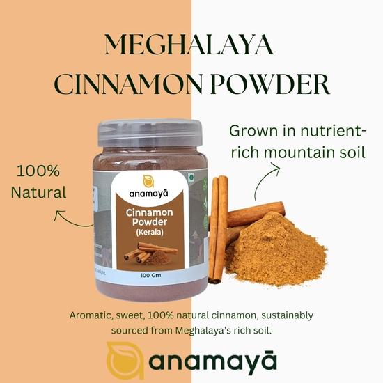 Anamaya Cinnamon Powder | Dalchini Powder | 100g | 100% Pure and Natural | Daalchini Powder In Jar for Cooking, Tea & Baking