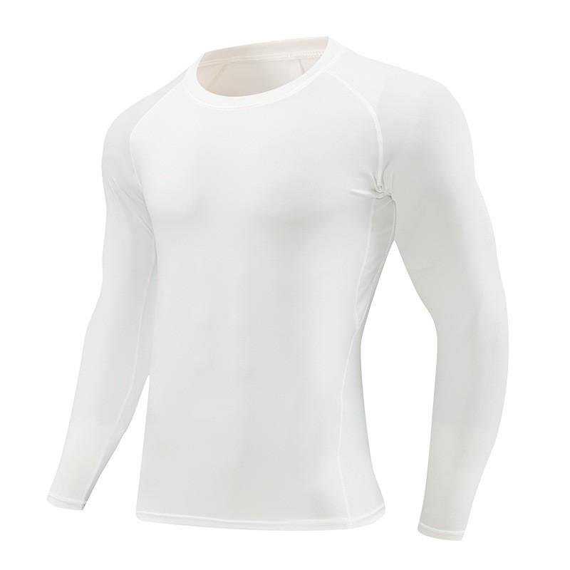 Mens Quick-Dry Compression Long Sleeve Cycling Jersey Breathable Athletic Base Layer Running Gym Basketball Training