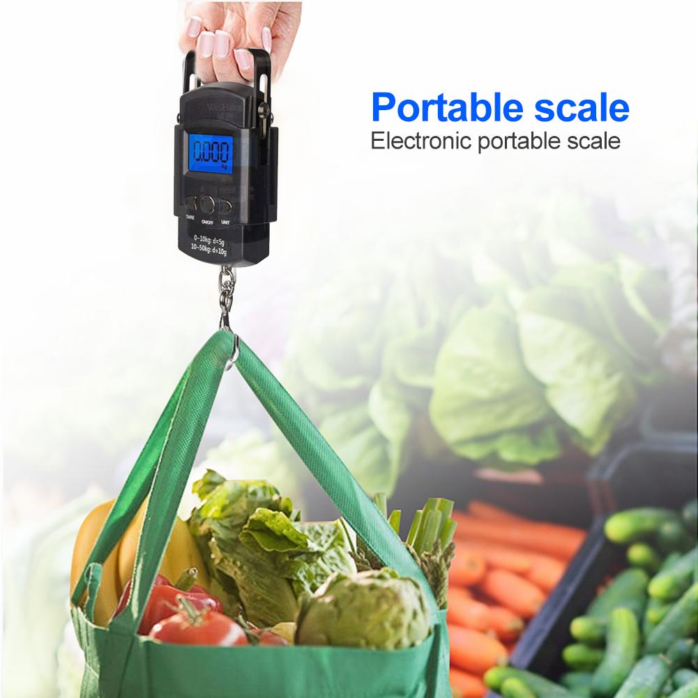 Mini Portable Digital Scale Hand Held Hanging Hook Weighing with Back Light Tool China Mainland