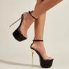 Fashion Transparent Pvc Buckle Strap Platform Sandals Women Summer Sexy Gold Thin High Heels Nightclub Pole Dance Shoes Pumps
