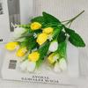 New Long Stem Artificial Tulip Bouquet Decorative Authentic Touch Artificial Flowers DIY Fake Flower Floral Arrangement