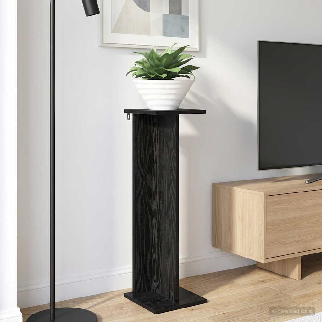 Plant Stand 2 Pcs Black Oak 25 X 25.5 X 80.5 Cm