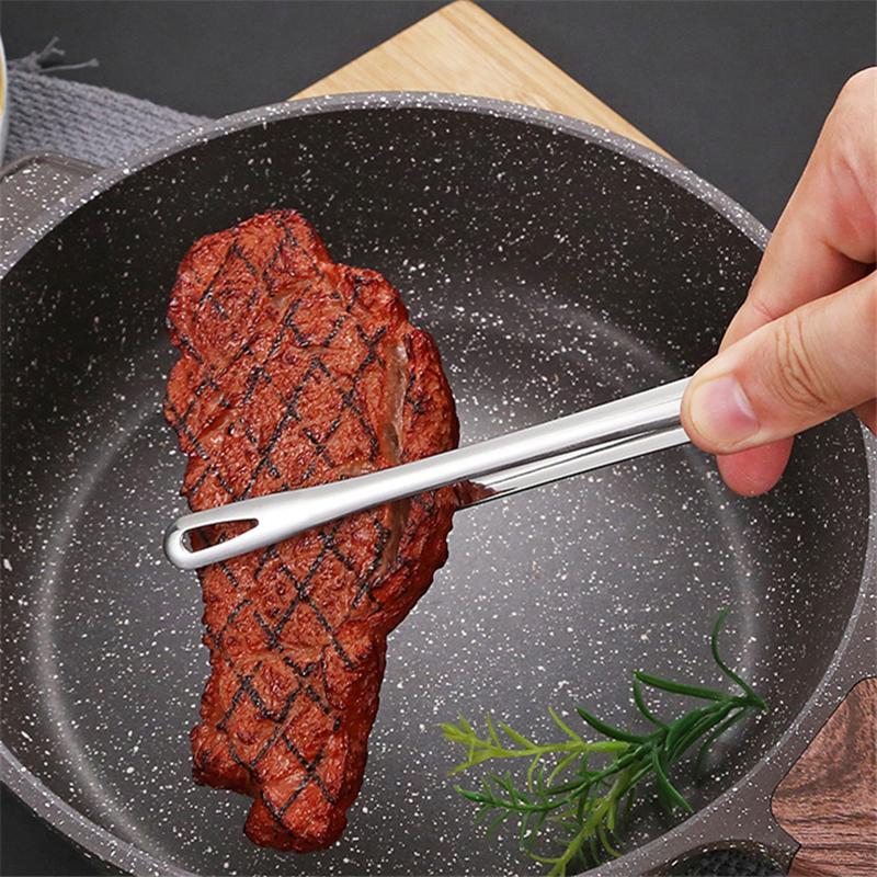 1PC Long Handle Barbecue Clip 304 Stainless Steel Food Grill Tongs Meat Scissors Kit Non-Slip Steak Clamp Kitchen Accessories