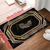 Luxury Medusa Greek Key Area Rug, Gold Leopard Chain Non-Slip Machine Washable Floor Mat for Living Room Bedroom Home Decor