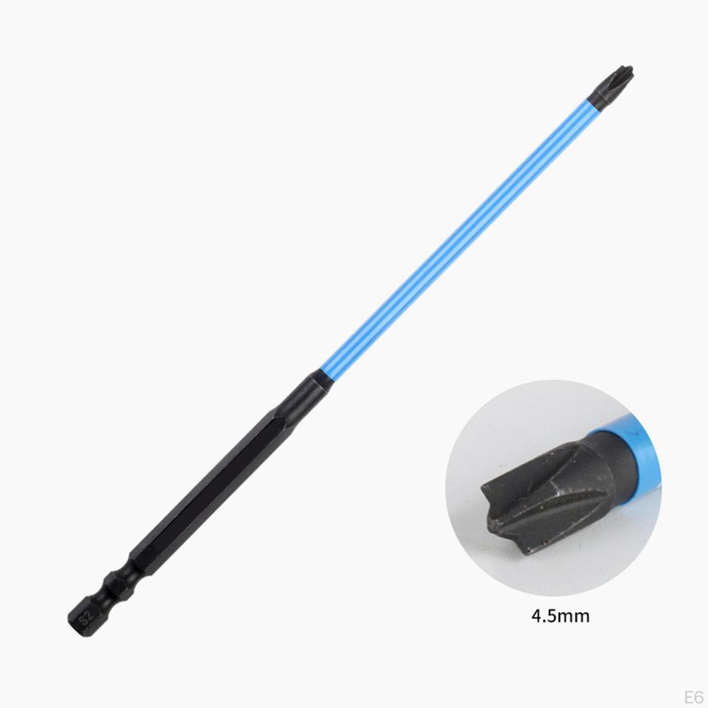 3x Biți de șurubelniță cu crestate speciale magnetice anti-alunecare pentru burghie de mână 65MM