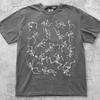 Dancing Skeletons 90s Vintage Style T-Shirt, Allover Spooky Graphic Tee Halloween Party, Oversized Streetwear Gothic Punk, Unisex Top