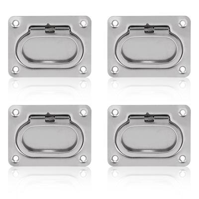 4Pcs Flush Ring Pull Deck Lift Cover Handle 316 Stainless Steel Square for Boat Ship