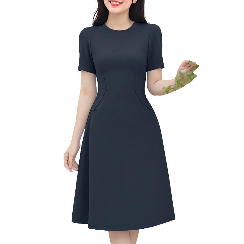 

ZANZEA Женское летнее повседневное платье с круглым вырезом, однотонное, с коротким рукавом 5XL