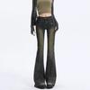 Jeans Évasés Taille Haute Lavage Vintage pour Femmes Sans Stretch Détail de Couture Pantalon Sirène Bootcut Y2K Hot Girl Décontracté Denim Automne Hiver