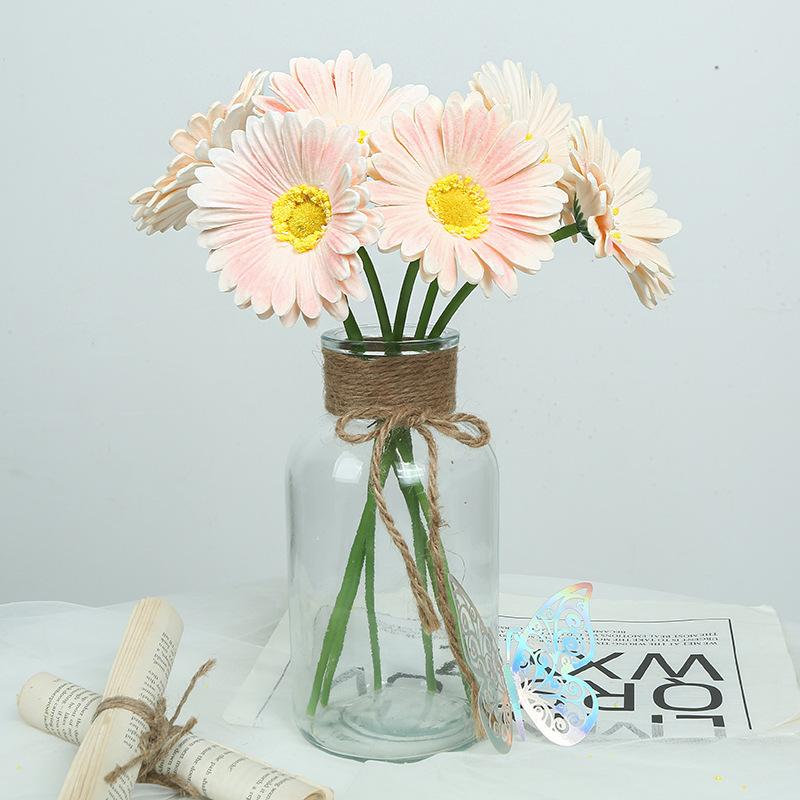 Pu Single Gerbera Home Decoration Simulation Chrysanthemum Ornament Flower Row Table Flower Ornament Decorative Flower