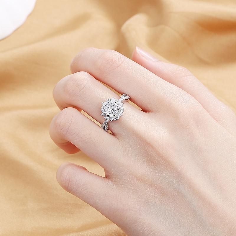 Lindon Classic Copper Alloy Zircon Ring Ladies Jewelry Wedding Promise Party Gift