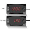 Multifunctional Motorcycle Voltmeter Water Proof Electronic Clock Gauge 2 in 1 LED Meter