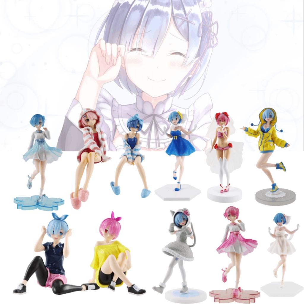 Trendy Rem Ram Handheld Anime Collectible Model Pvc Toy For Fans