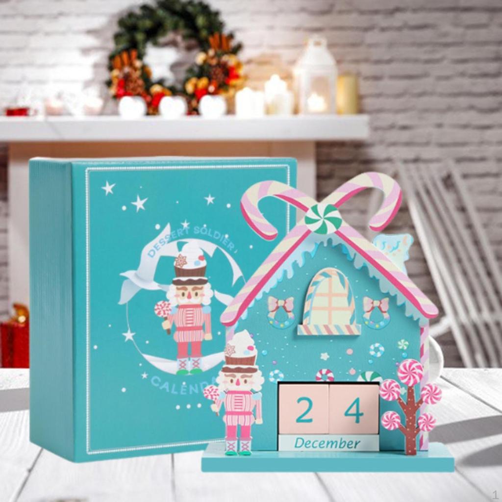 Adventskalender aus Holz Festliche Dekoration Schreibtischornament Tischdekoration für die Familie