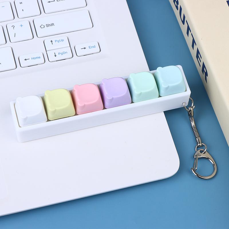Mechanical Keyboard Switch Keychain 6 Key Toy For Stress Relief, Diy Pressing Sensory Gift For Adults