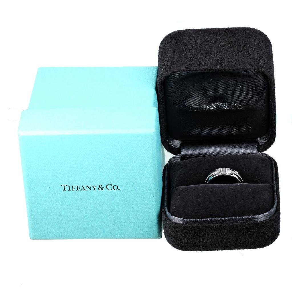 TIFFANY&Co. Wide T Ring K18 white gold/diamond #5.4(US Size) 6.92g Women Used