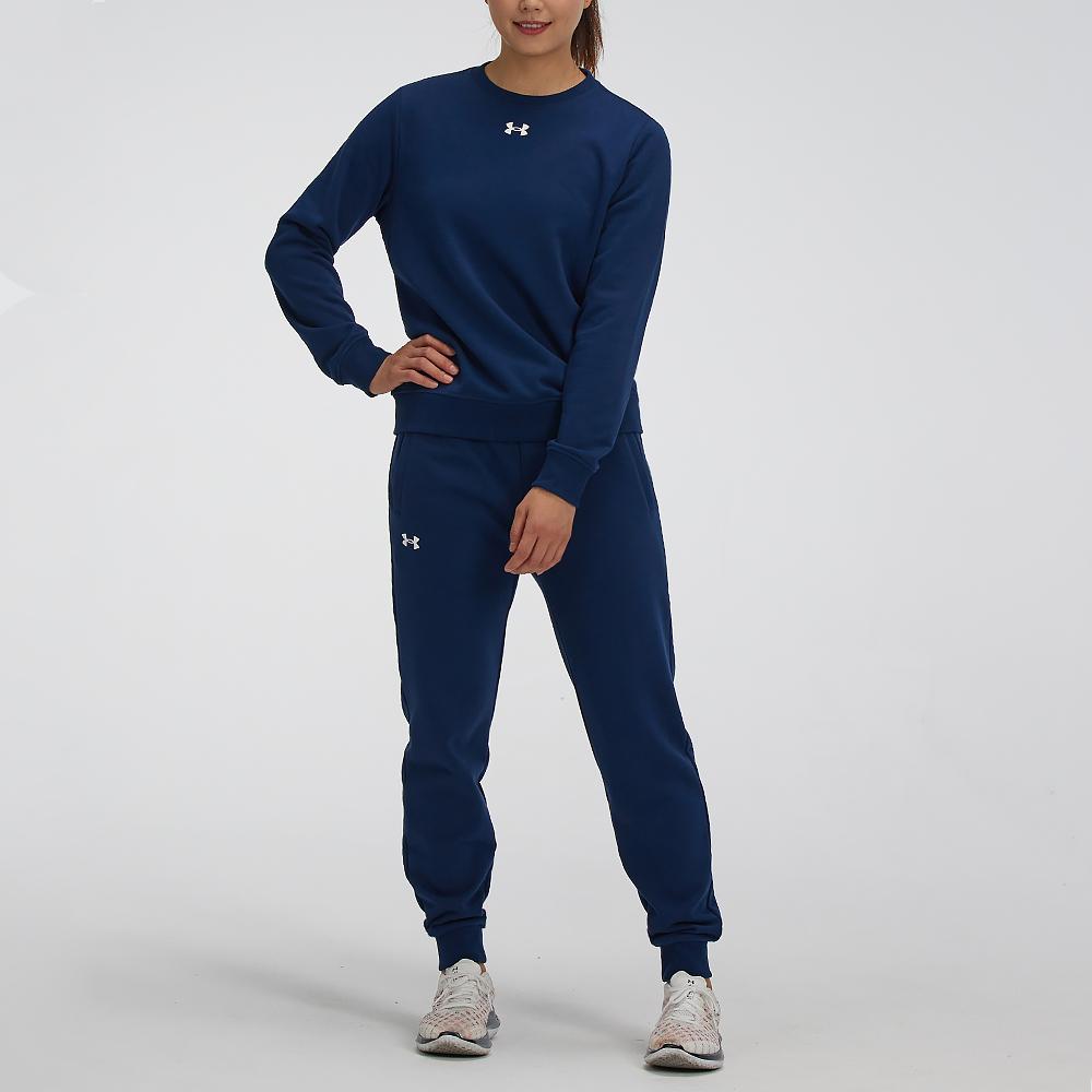 Under Armour Sports Leisure Knit Crewneck Training Sweatshirt Women Sweatshirt Academy-Blue 21600302-408