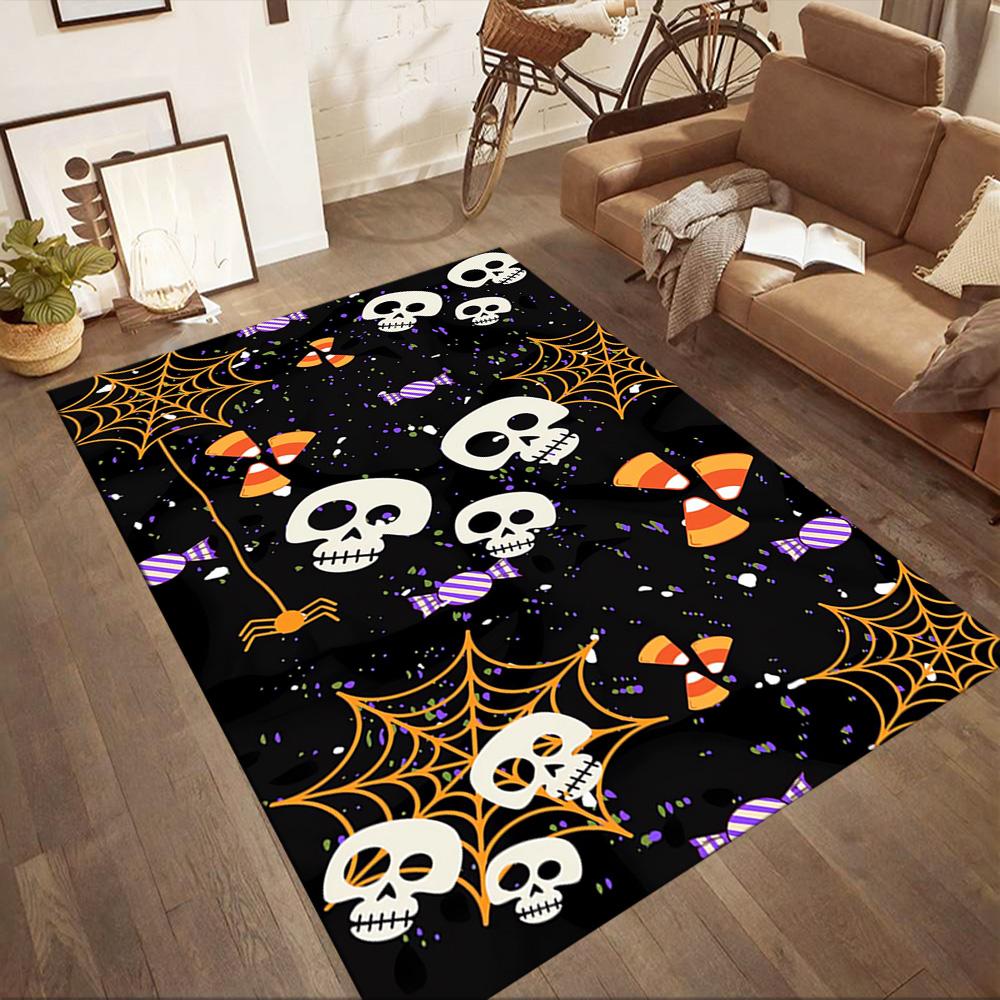 Skull With Headphones Artwork Floor Mats for Living Room, Bedroom and Room Decoration Are Suitable for Gifts.