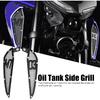 KIMISS 2PCS Motorcycle Fuel Air Intake Trim, Aluminum Gas Side Frame Trim Cover Replacement for MT03 2020‑2021(Black)