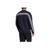 Adidas Solid Color Crew Neck Long Sleeve Fitted Logo Print Sweatshirt Men Tops Blue FI7952