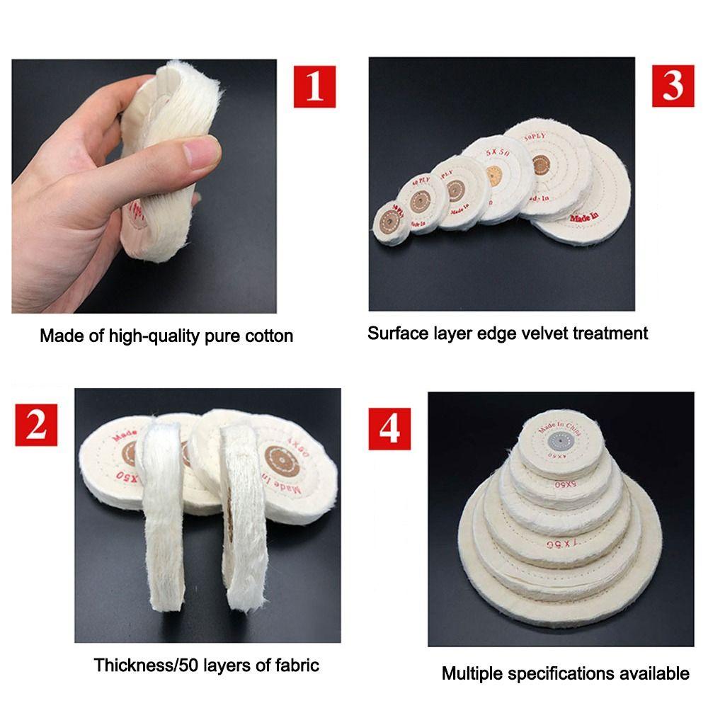 Langlebige 2-12 Zoll Räder Polierrad Baumwollflusen Tuch Weißes Polierrad Poliertuch Rad Schmuckwerkzeuge