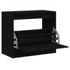 VidaXL Armoire à chaussures noir 80x42x69 cm bois d'ingénierie 840002