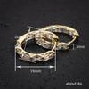 Baguette Cut Stone Hoop Earrings for Women Elegant Gold Tone Huggie Earrings for Daily Party and Wedding