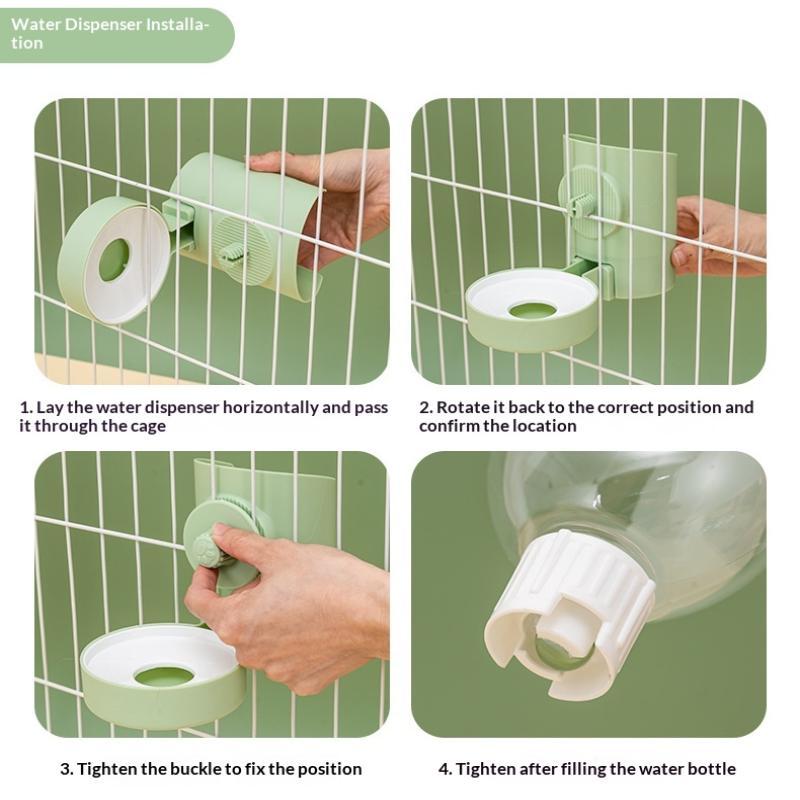 500Ml Pet Chinchilla Hanging Feeding Waterer Easy Install Pigeon Rabbit Small Animal Automatic Feeding Water Bowl Pet Products