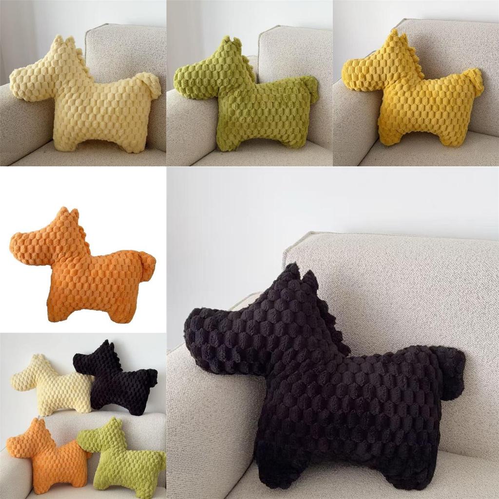 Animal Plush Cushion With Solid Color Design For Living Room Decor