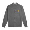 Premium Kawakubo Heart V-Neck Wool Cardigan - Couples' Style Play